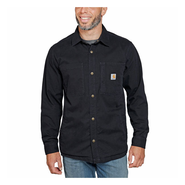 CARHARTT OG FLEECE LINED DENIM SHIRT JAC 96457BLACK