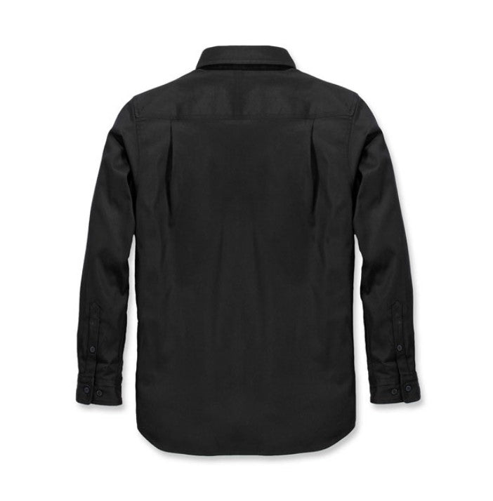camicia nero uomo misto tela cotone, vestibilità comoda, con triple cuciture