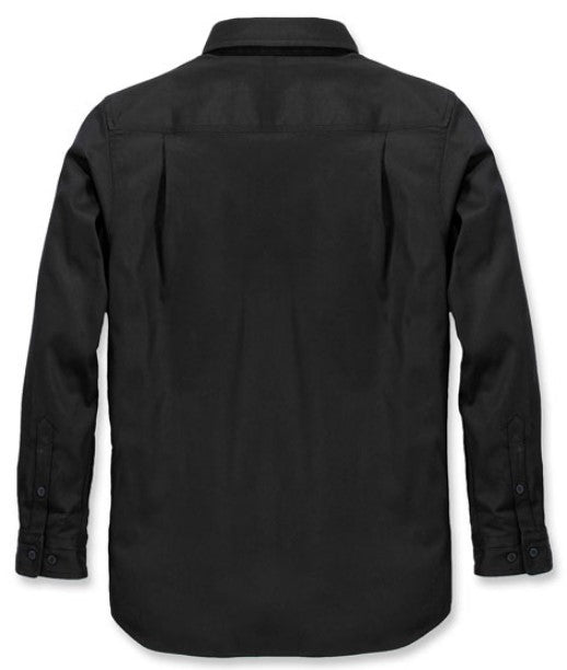 camicia nero uomo misto tela cotone, vestibilità comoda, con triple cuciture