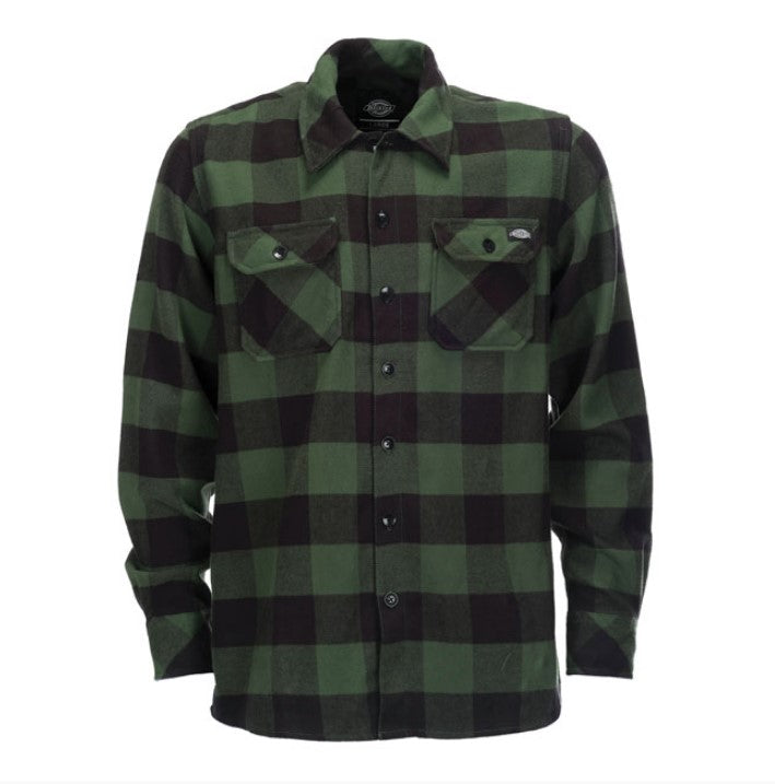 camicia uomo verde di flanella