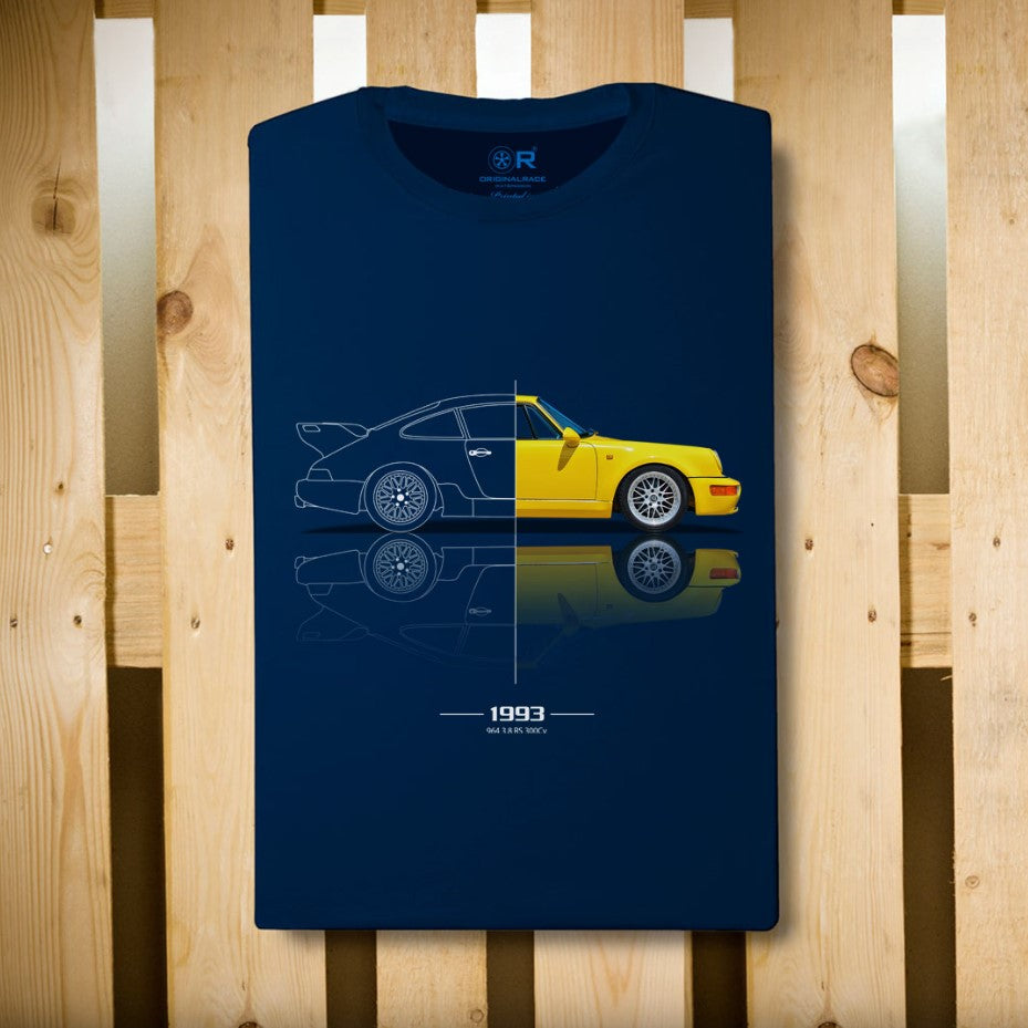 t-shirt blu da uomo con stampa digitale