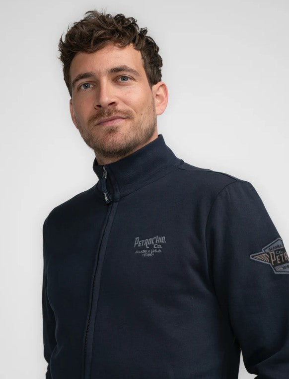 Petrol SWEAT COLLAR ZIP SWC376SKY CAPTAIN 5120