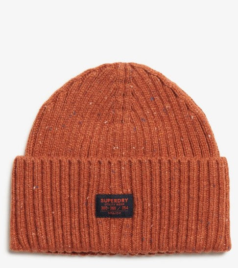 SUPERDRY WORKWEAR NEP KNITTED BEANIEBRICK ORANGE NEP