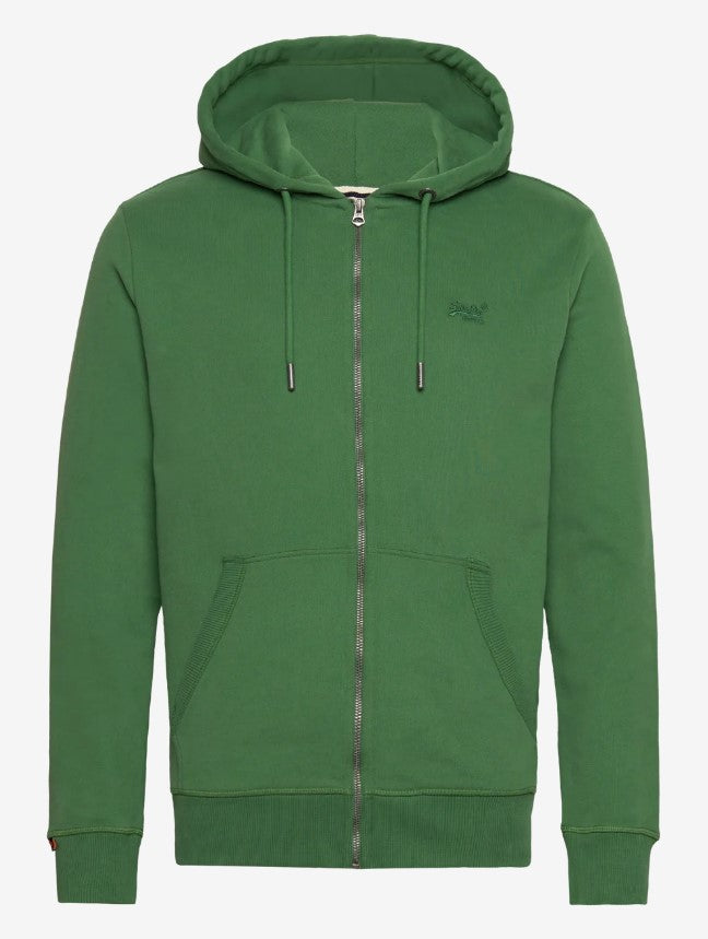 SUPERDRY ESSENTIAL LOGO ZIP HOODIE HB SDM2014128AARTICHOKE GREEN