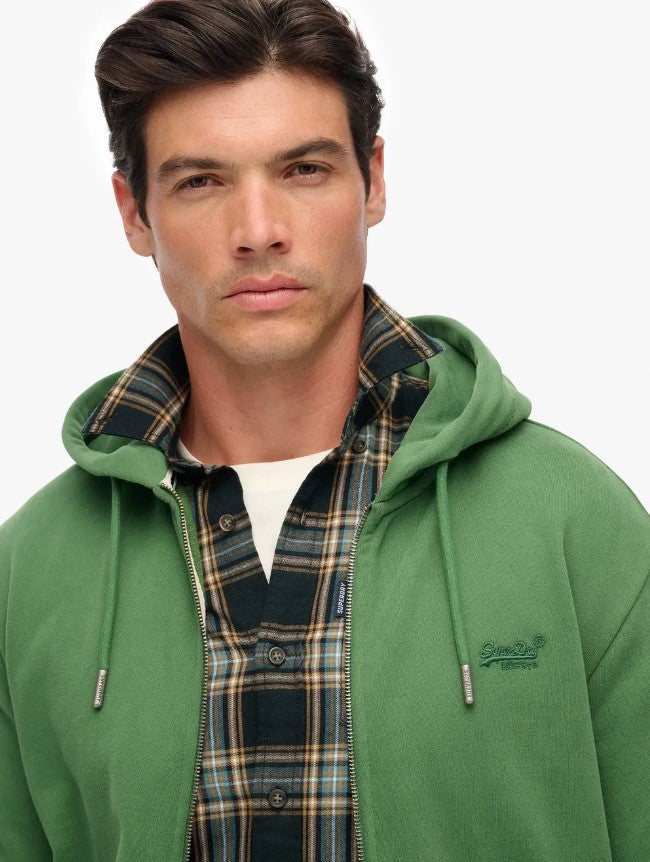 SUPERDRY ESSENTIAL LOGO ZIP HOODIE HB SDM2014128AARTICHOKE GREEN
