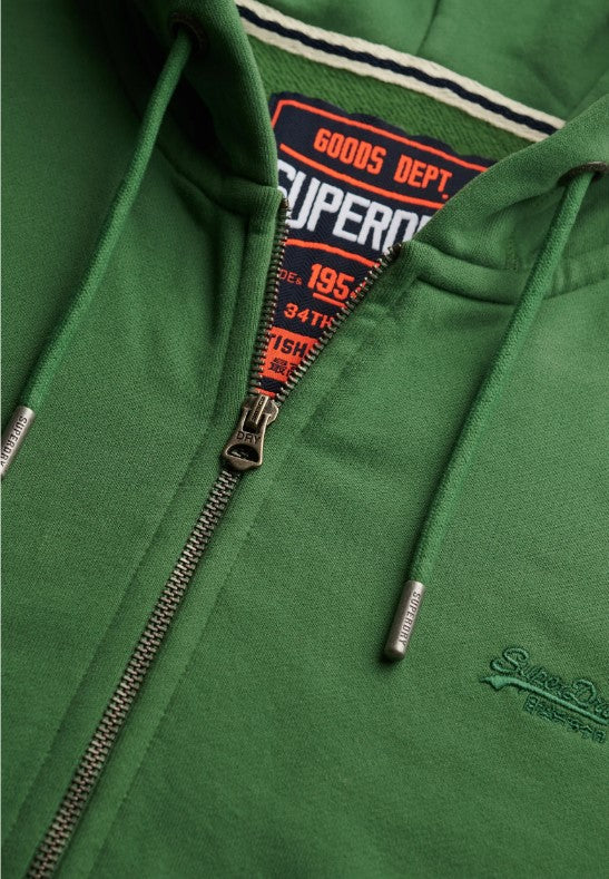 SUPERDRY ESSENTIAL LOGO ZIP HOODIE HB SDM2014128AARTICHOKE GREEN