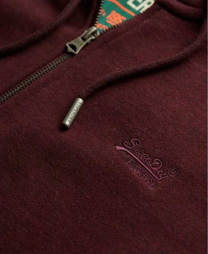 SUPERDRY ESSENTIAL LOGO ZIP HOODIE HB SDM2014128ATAWNY PORT MARL