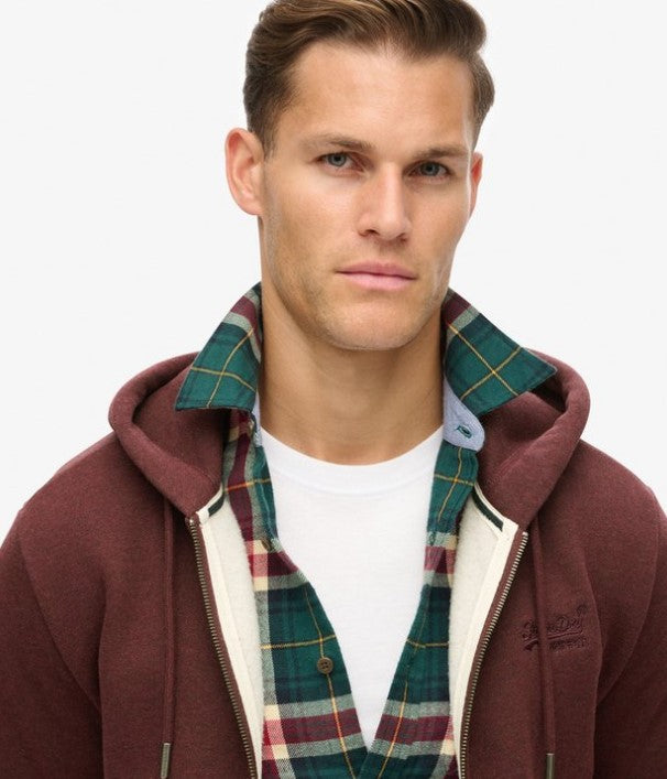 SUPERDRY ESSENTIAL LOGO ZIP HOODIE HB SDM2014128ATAWNY PORT MARL