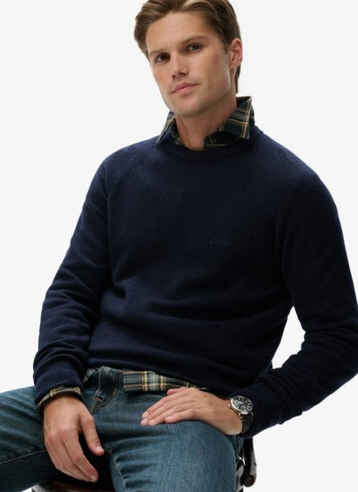 SUPERDRY WOOL BLEND JUMPER SDM6110689AH5C - CHARRED NAVY MARL
