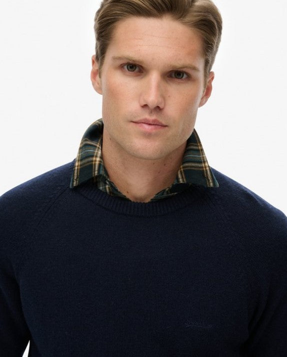 SUPERDRY WOOL BLEND JUMPER SDM6110689AH5C - CHARRED NAVY MARL