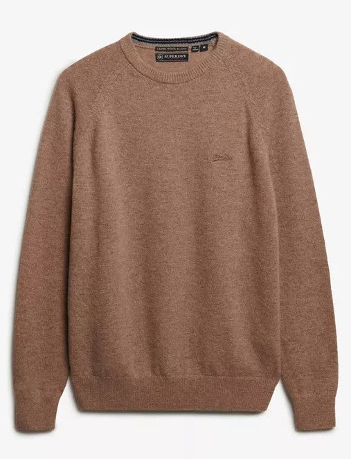 SUPERDRY WOOL BLEND JUMPER SDM6110689AH8P - MACADAMIA BROWN MARL