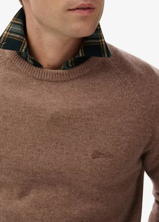 SUPERDRY WOOL BLEND JUMPER SDM6110689AH8P - MACADAMIA BROWN MARL