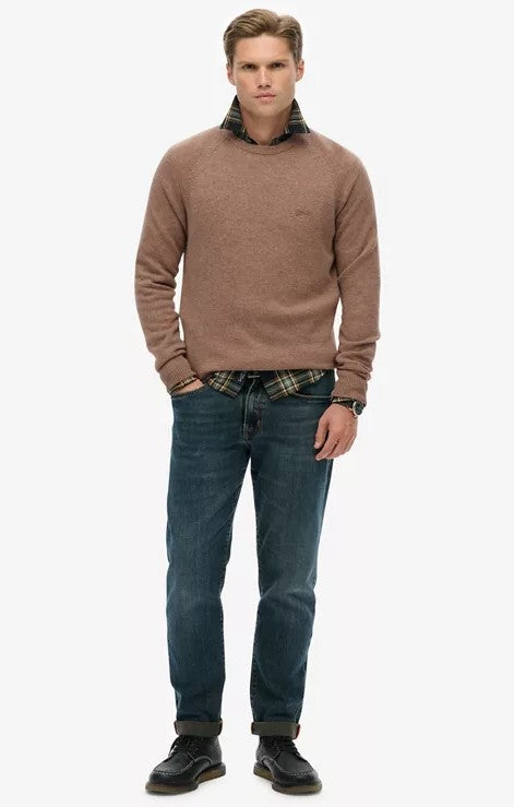 SUPERDRY WOOL BLEND JUMPER SDM6110689AH8P - MACADAMIA BROWN MARL