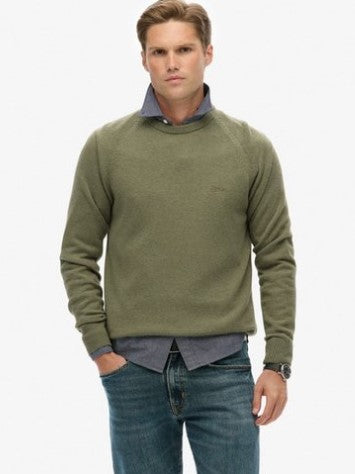 SUPERDRY WOOL BLEND JUMPER SDM6110689AQX7 - LIGHT SAGE