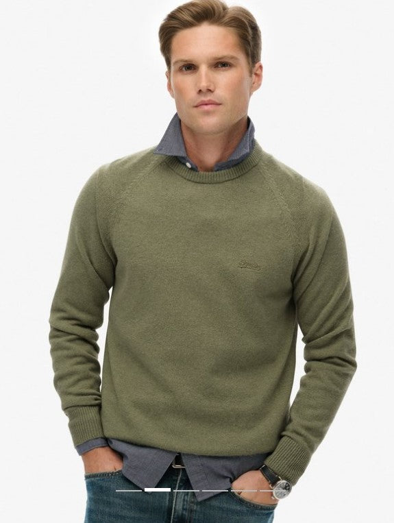 SUPERDRY WOOL BLEND JUMPER SDM6110689AQX7 - LIGHT SAGE