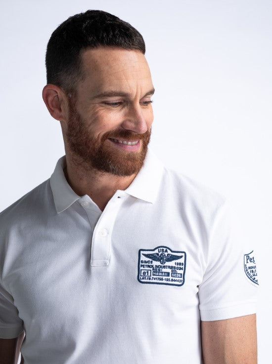 Petrol POLO SHORT SLEEVEWHITE 946
