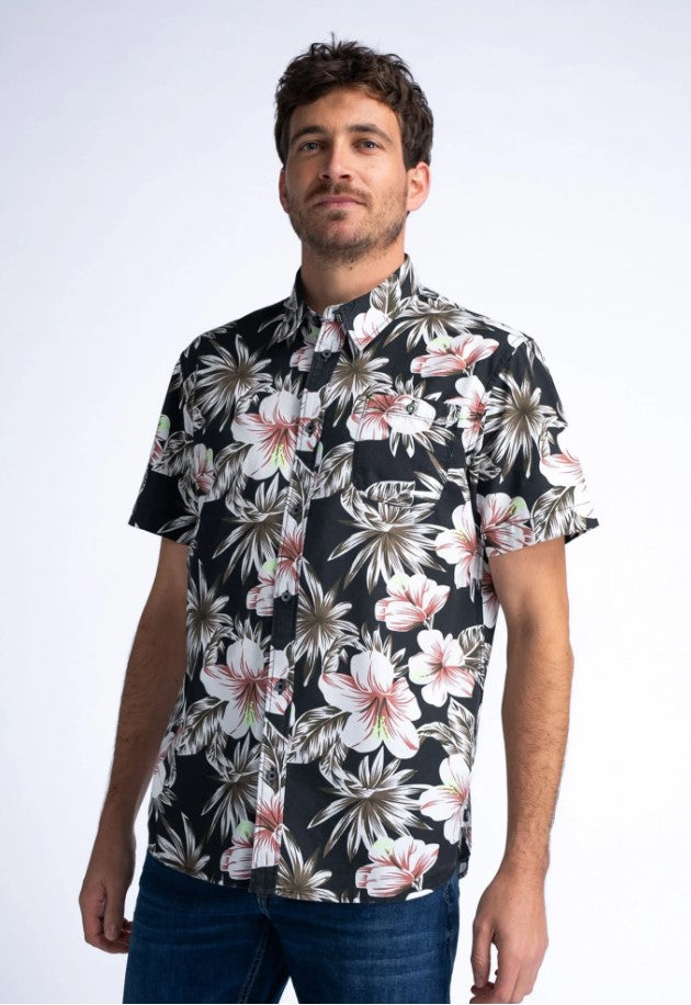 Petrol SHIRT SS ALL OVERFIORI HAWAII 418 ANTHRA 9108