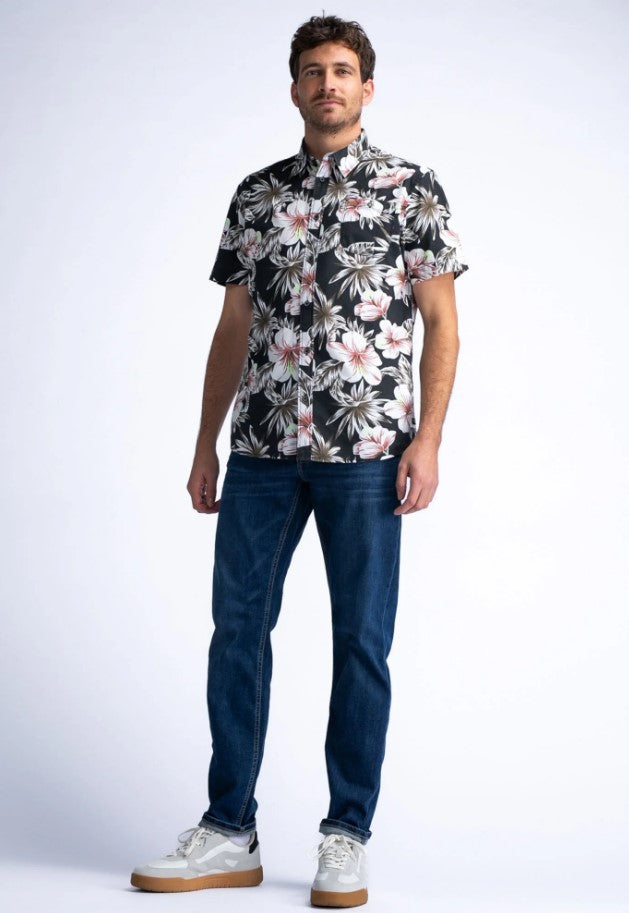 Petrol SHIRT SS ALL OVERFIORI HAWAII 418 ANTHRA 9108