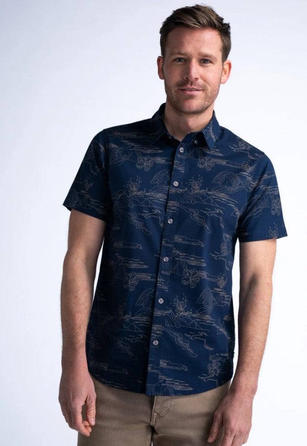 Petrol SHIRT SS ALL OVERVULCANI 419 PETROL BLUE 5082