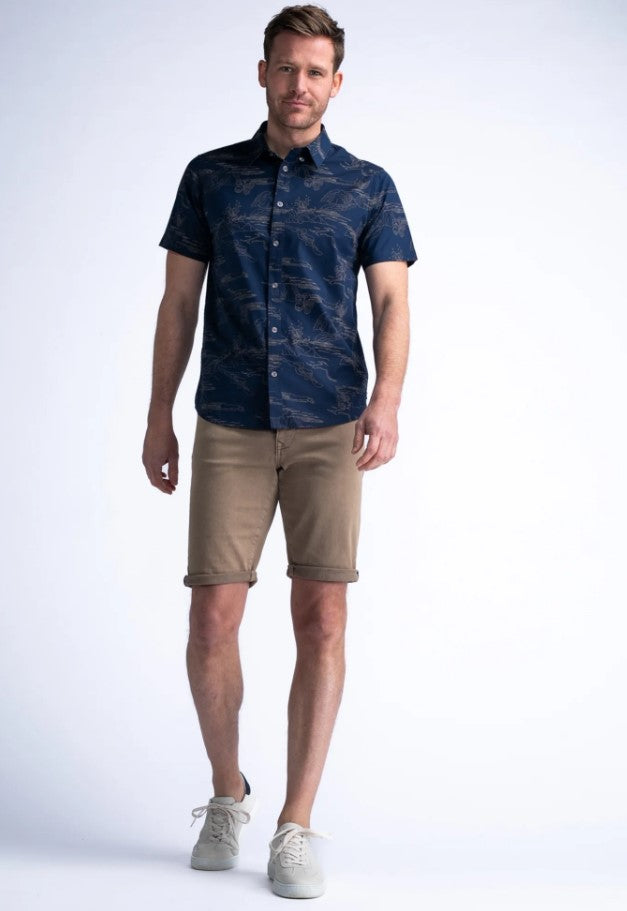 Petrol SHIRT SS ALL OVERVULCANI 419 PETROL BLUE 5082