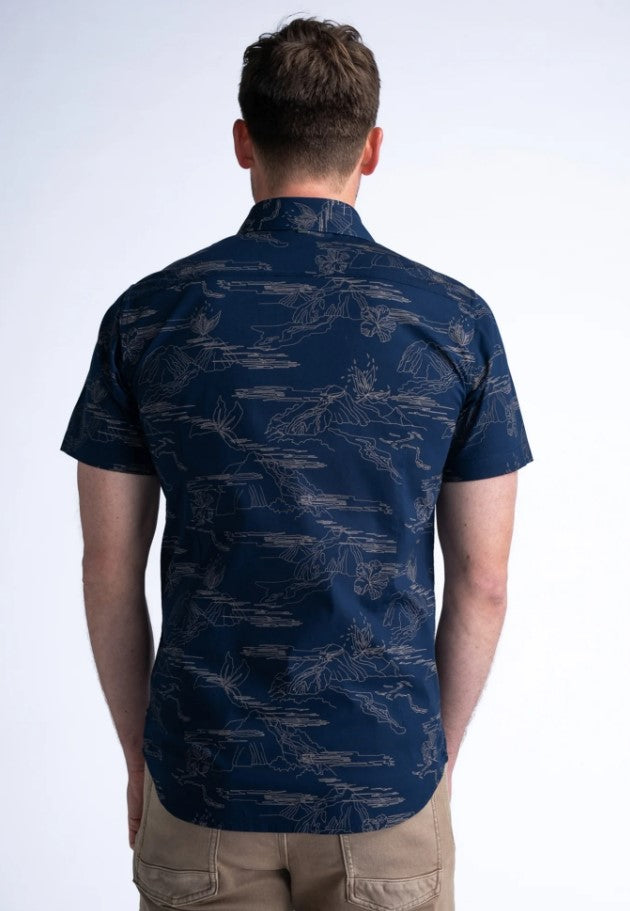 Petrol SHIRT SS ALL OVERVULCANI 419 PETROL BLUE 5082