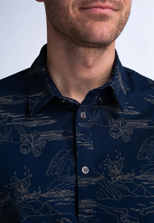 Petrol SHIRT SS ALL OVERVULCANI 419 PETROL BLUE 5082