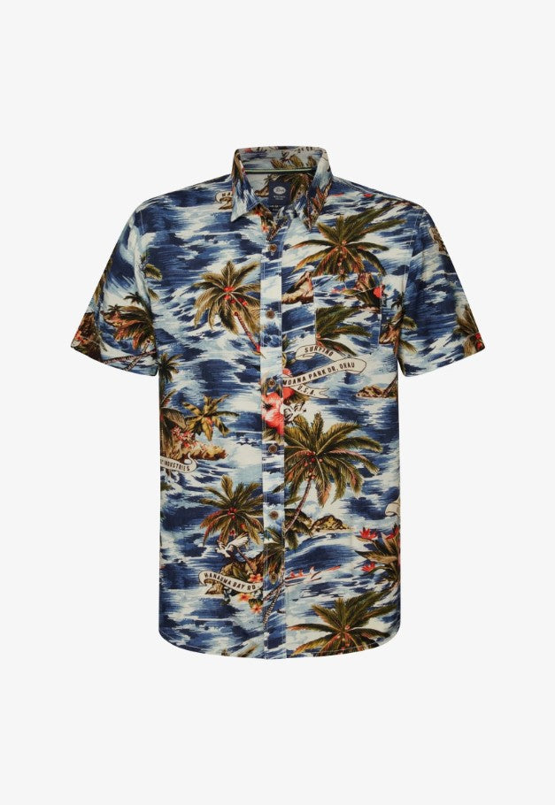 Petrol SHIRT SS ALL OVERPETROL BLUE 441
