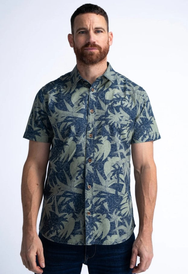 Petrol SHIRT SS ALL OVERSAGE GREEN 422-6158