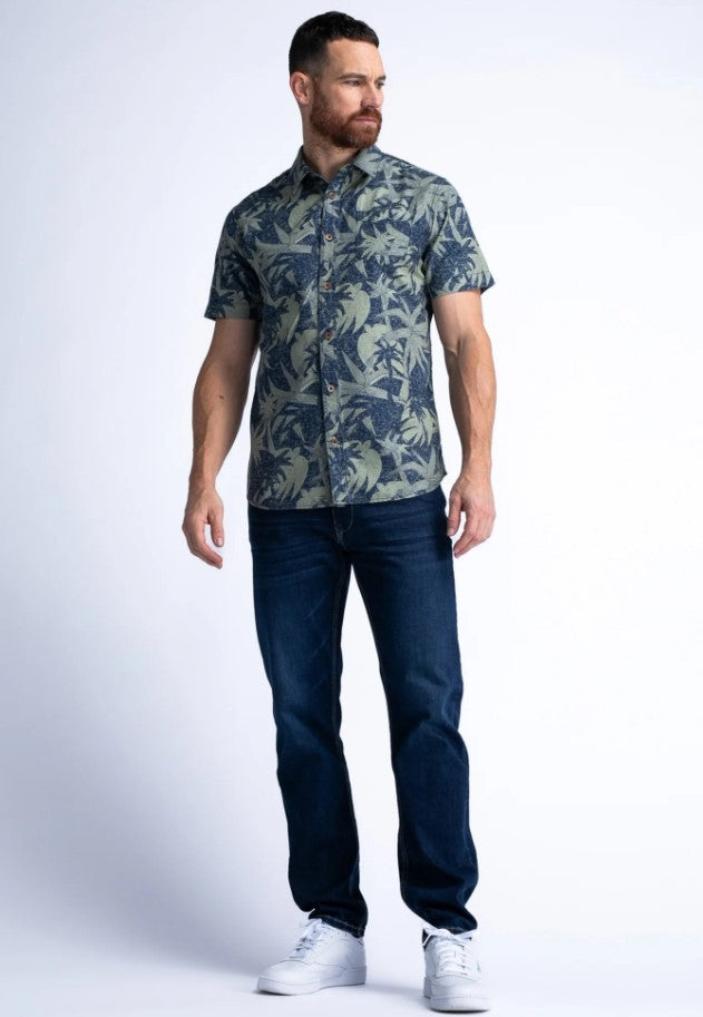Petrol SHIRT SS ALL OVERSAGE GREEN 422-6158