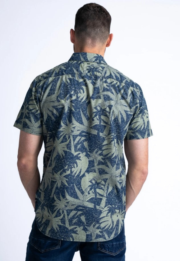 Petrol SHIRT SS ALL OVERSAGE GREEN 422-6158