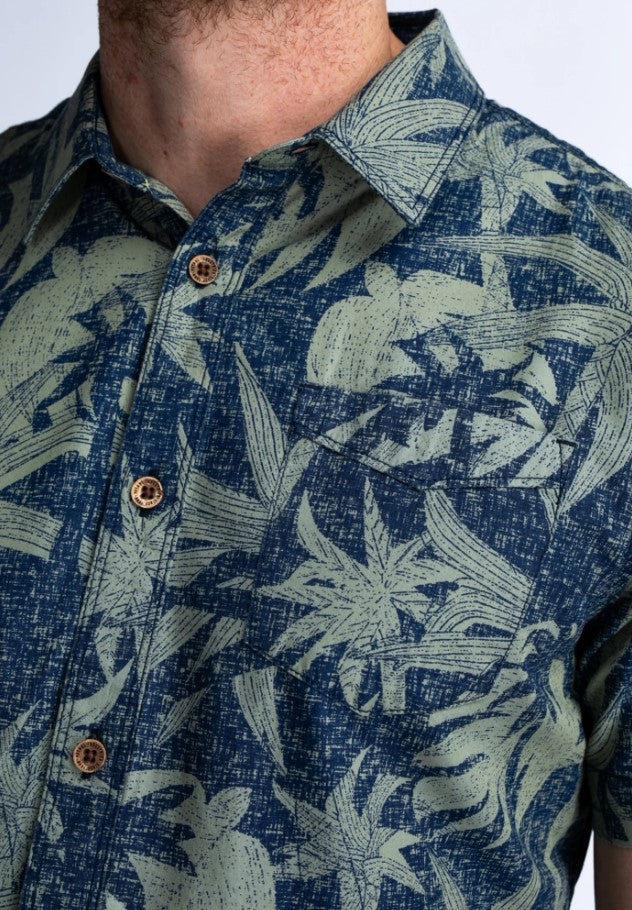 Petrol SHIRT SS ALL OVERSAGE GREEN 422-6158