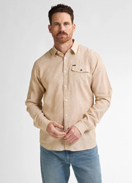 Petrol LINO RIGHE CAMICIA SIL401CAPPUCCINO 1105