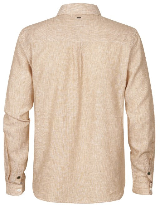 Petrol LINO RIGHE CAMICIA SIL401CAPPUCCINO 1105