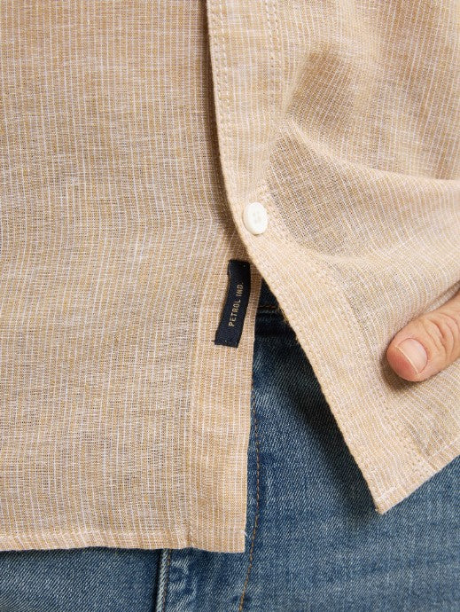 Petrol LINO RIGHE CAMICIA SIL401CAPPUCCINO 1105