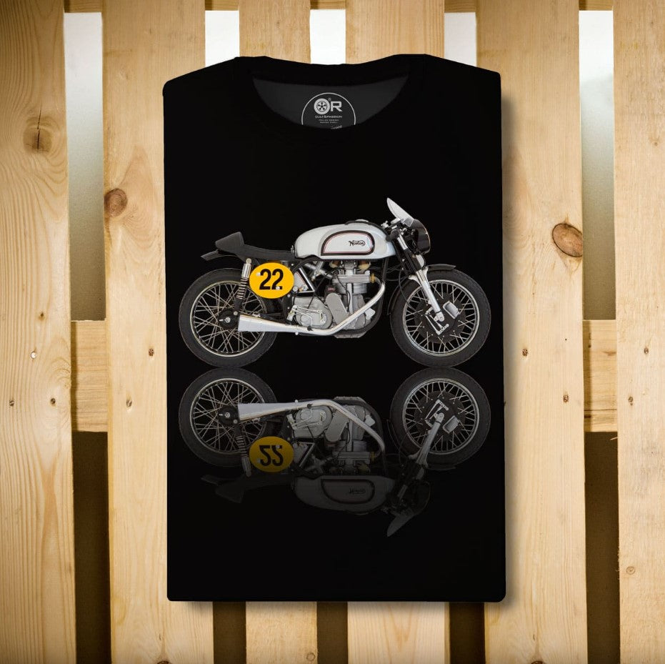 t-shirt nera da uomo con stampa digitale