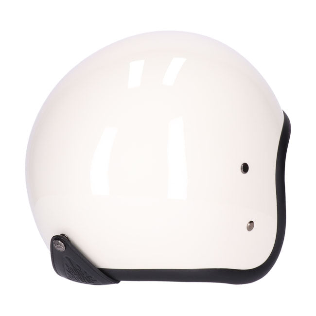 Matte black vintage jet helmet with internal visor