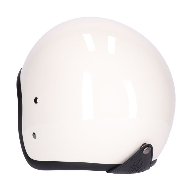 Matte black vintage jet helmet with internal visor