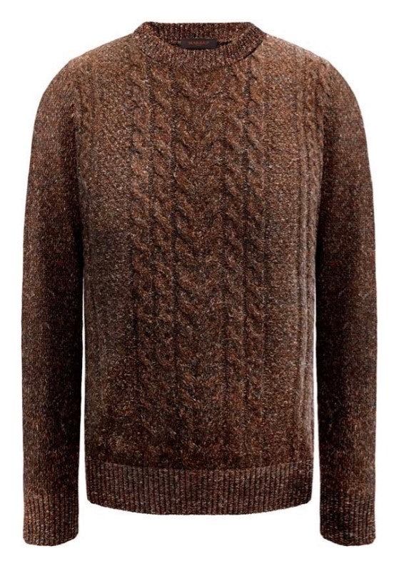 MARKUP MAGLIONE GIRO TRECCIA 790074BLU MELANGE