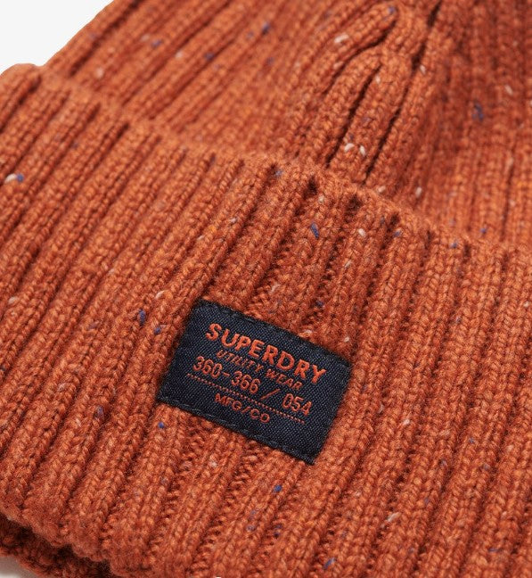 SUPERDRY WORKWEAR NEP KNITTED BEANIEBRICK ORANGE NEP