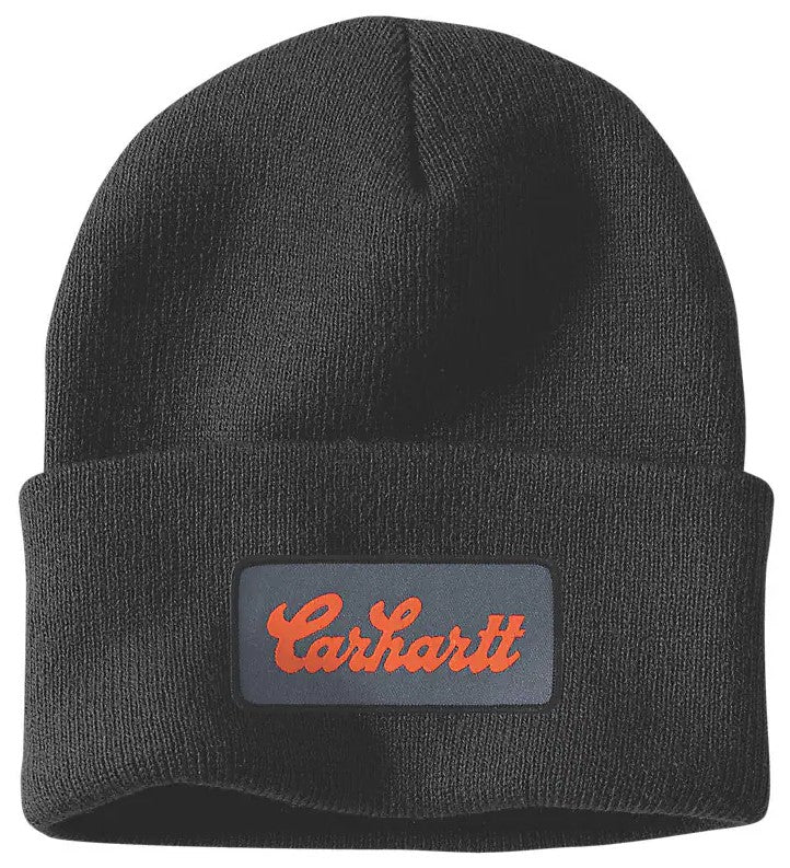 CARHARTT OG KNIT CUFFED SCRIPT PATCHBLACK