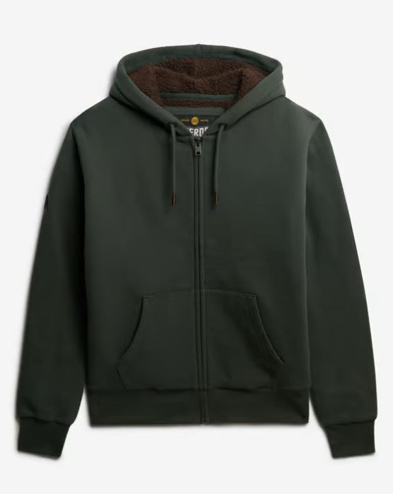 SUPERDRY BORG LINED ZIPHOOD SDM2013749AIVY GREEN
