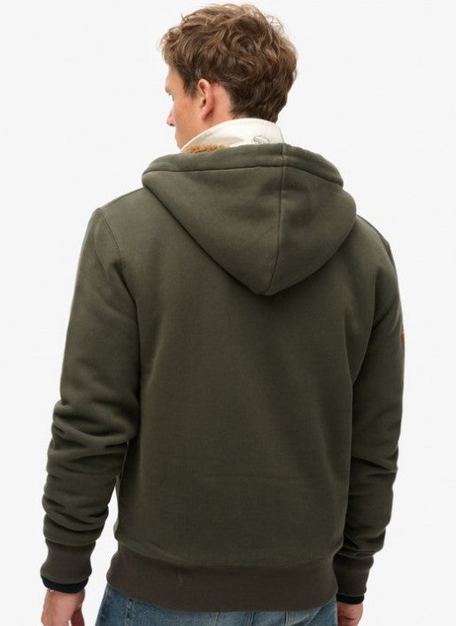 SUPERDRY BORG LINED ZIPHOOD SDM2013749AIVY GREEN
