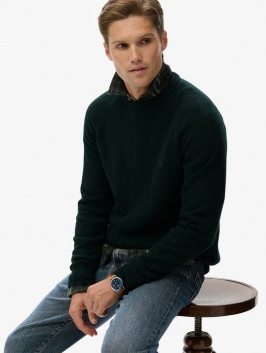 SUPERDRY WOOL BLEND JUMPER SDM6110689ATEM - FOREST GREEN MARL