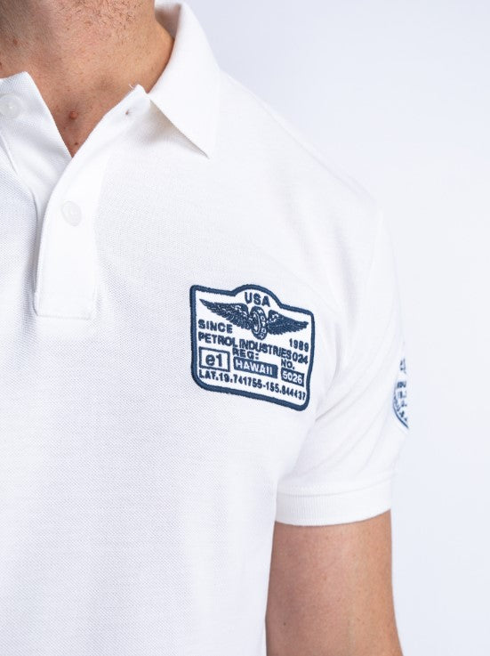 Petrol POLO SHORT SLEEVEWHITE 946