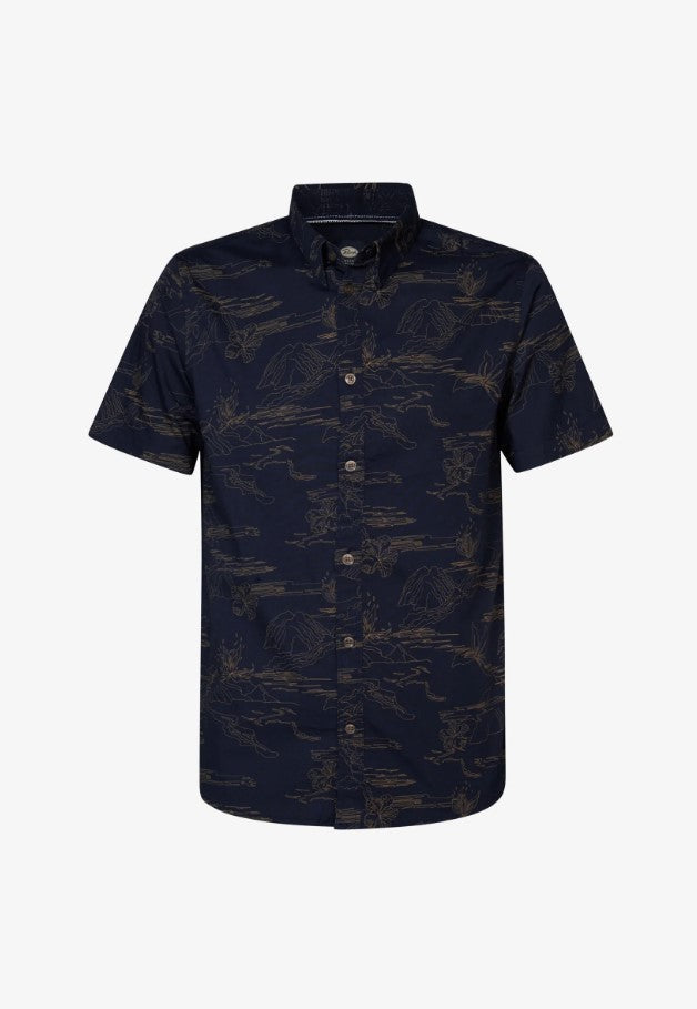 Petrol SHIRT SS ALL OVERVULCANI 419 PETROL BLUE 5082
