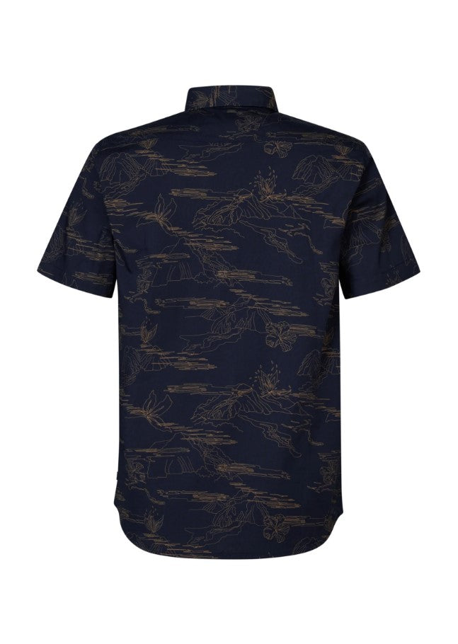 Petrol SHIRT SS ALL OVERVULCANI 419 PETROL BLUE 5082